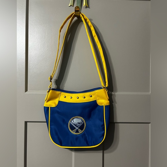 Buffalo Sabres Handbags - NHL Buffalo Sabres Blue & Gold Yellow adjustable Shoulder Bag purse
